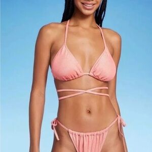 Shimmering Pink Bikini Set